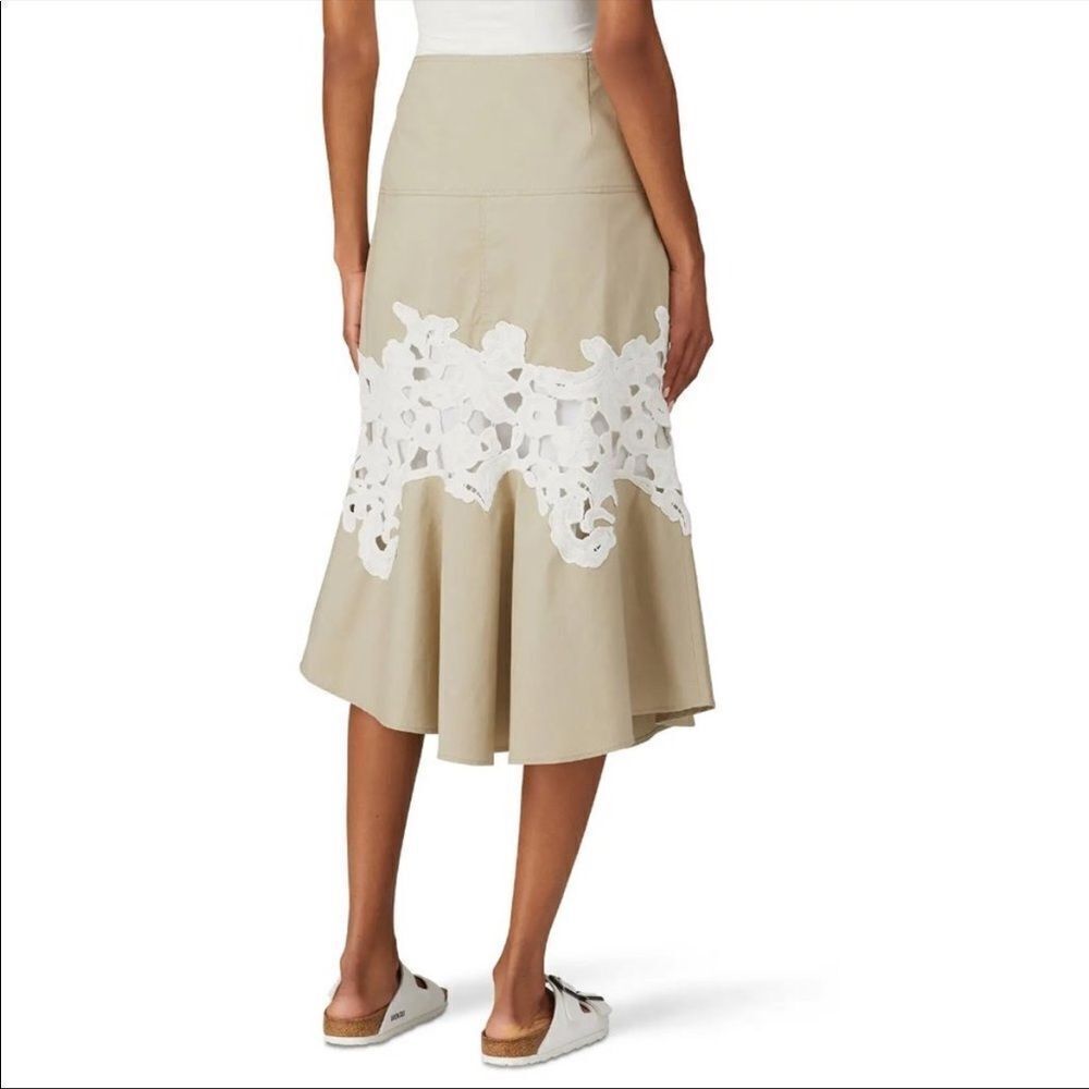 Derek Lam // Khaki Lace Detail Skirt - Picture 2 of 8